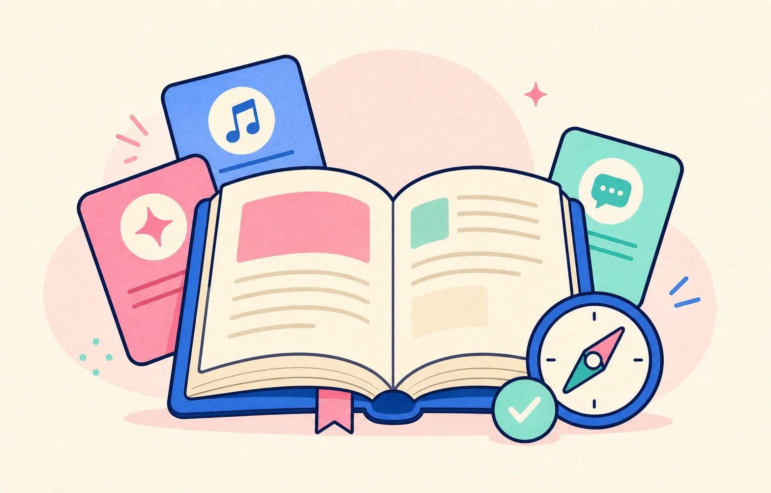Simple guide and checklist illustration